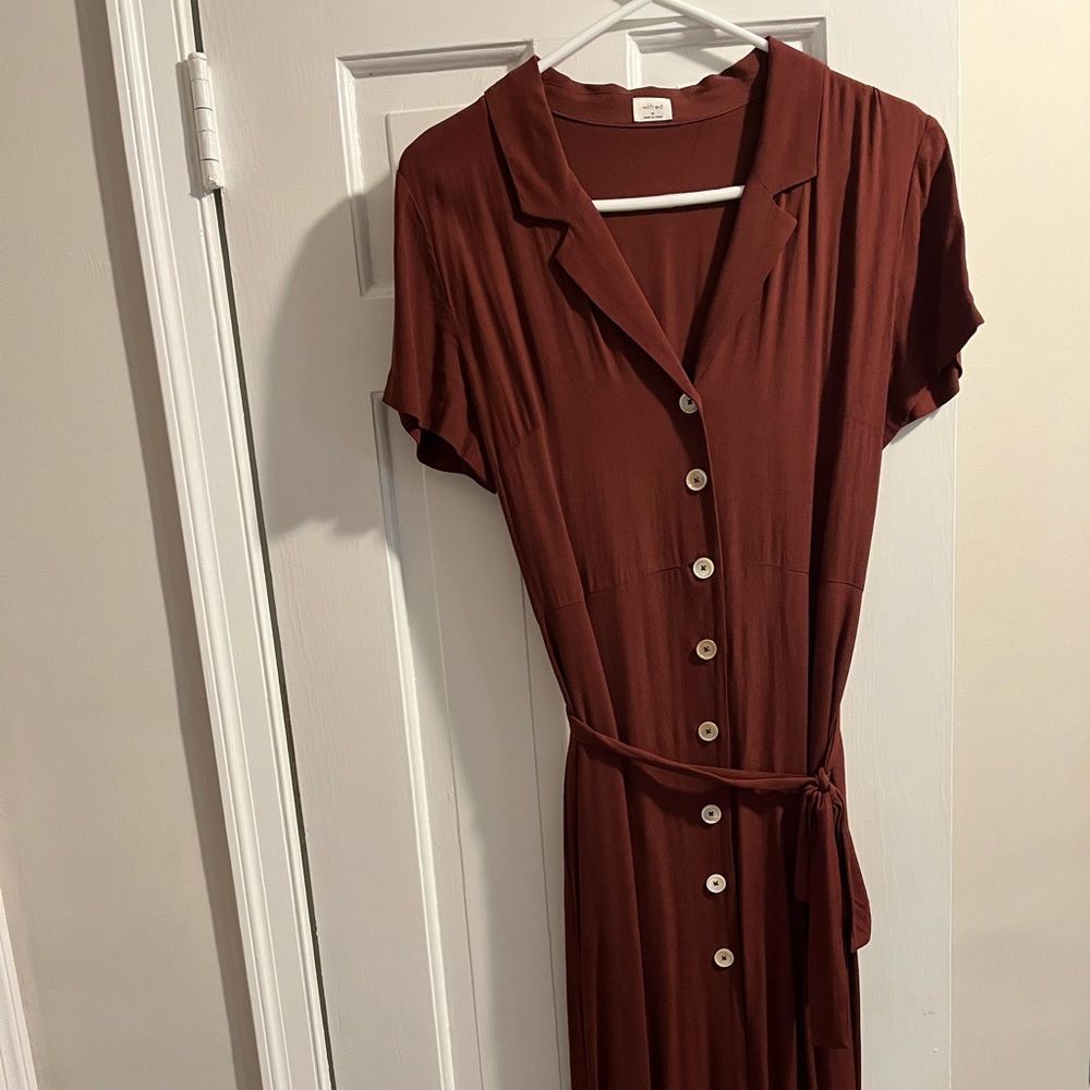 Aritzia Wilfred Amaretto Shirt Dress